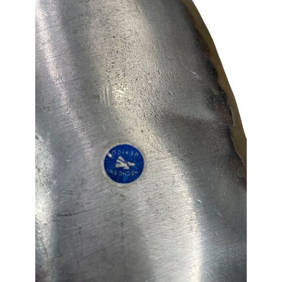 Hecho en Mexico Silver metal Leaf-Shaped Footed Trinket or Serve tray SKU 9124 - Picture 6 of 10